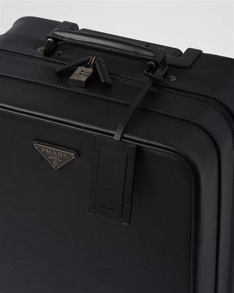 prada 4 wheel trolley|Black Saffiano Leather Trolley .